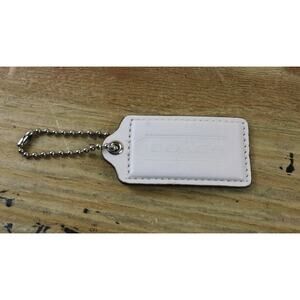 Coach Hang Tag Vintage White Leather Replacement Bag Purse 3"